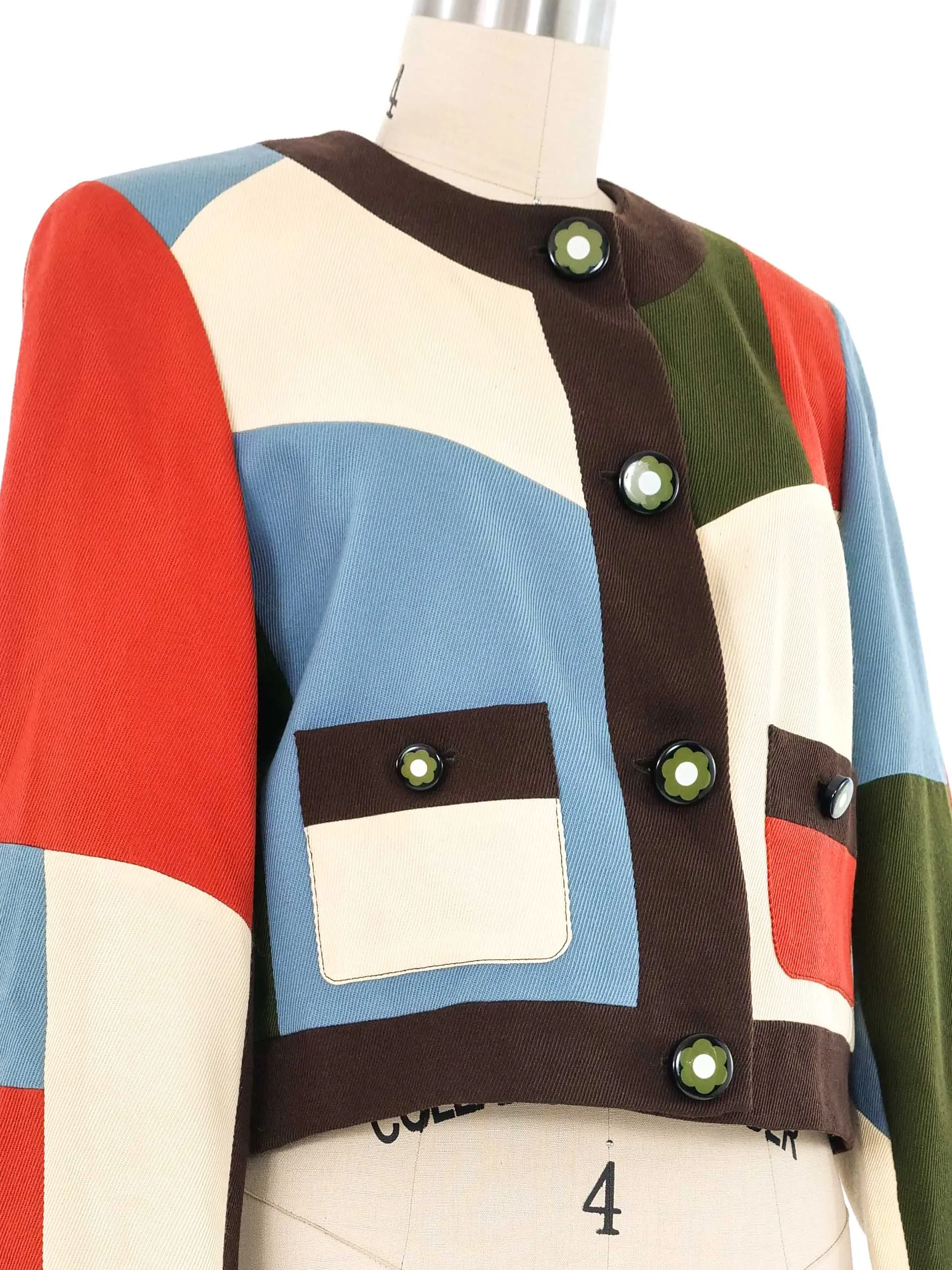 1990s Mod Colorblock Cropped Jacket