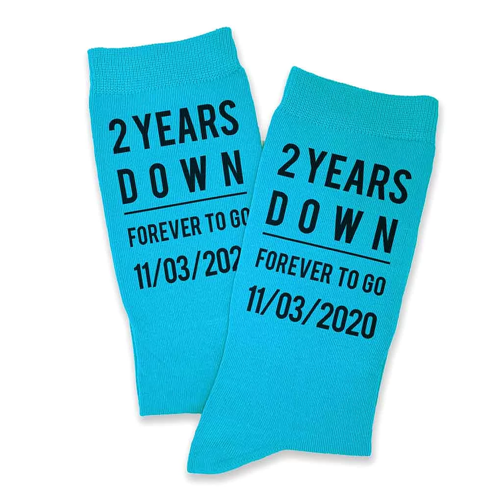 2nd Anniversary Personalized Dress Socks for Men