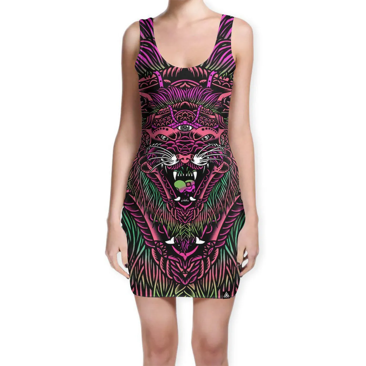 ACID TIGER BODYCON DRESS