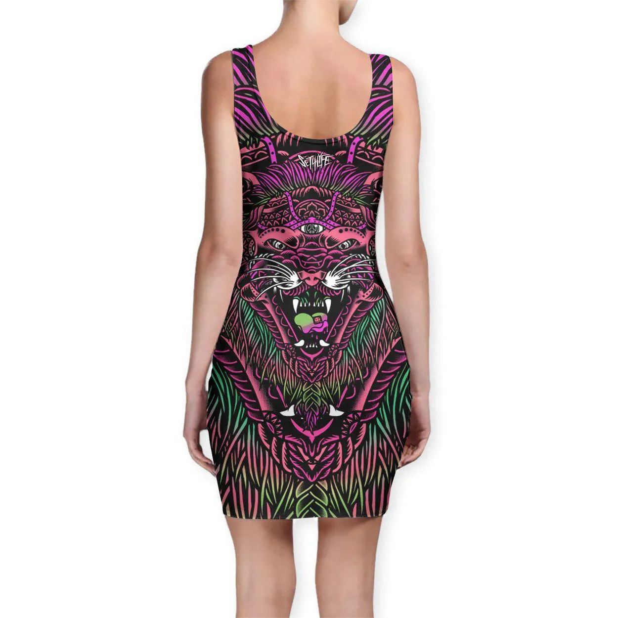 ACID TIGER BODYCON DRESS