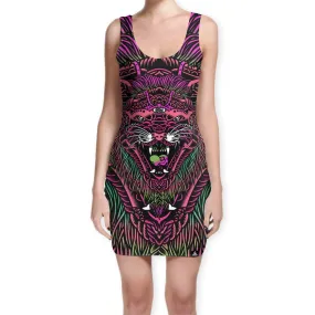 ACID TIGER BODYCON DRESS