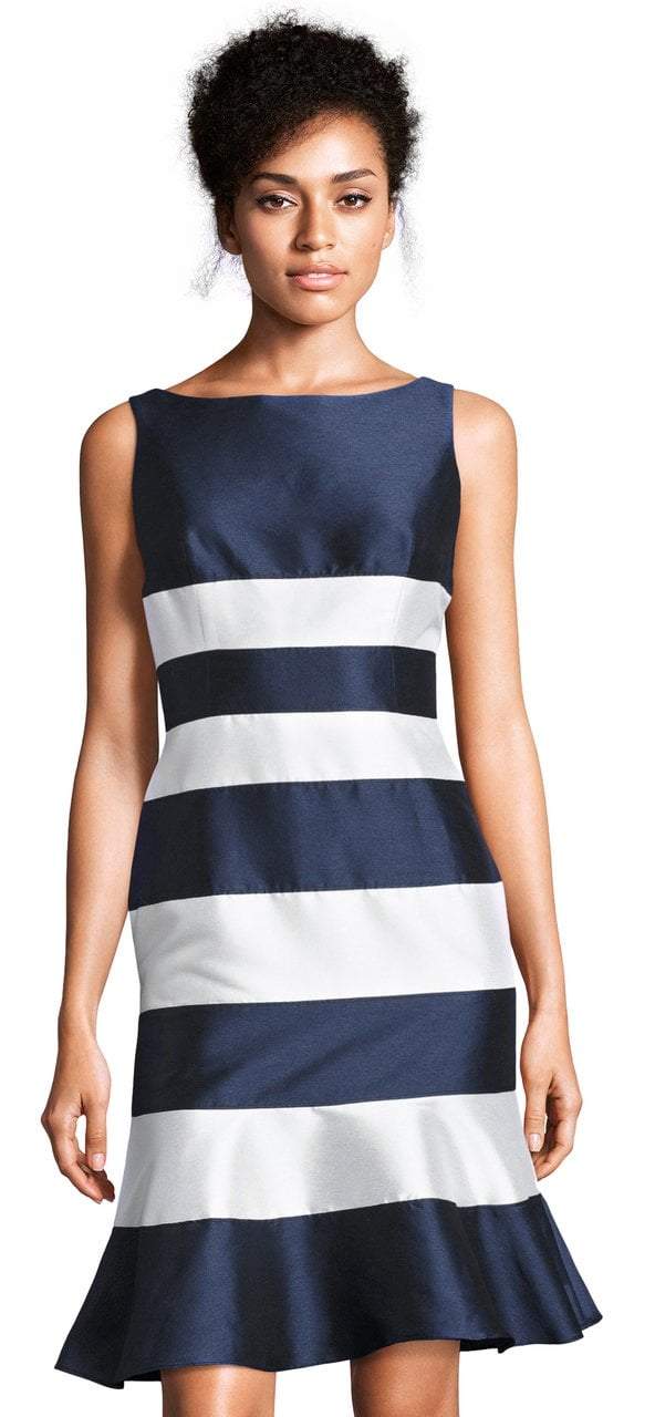 Adrianna Papell - AP1E201573 Stripe Patterned Short Dress