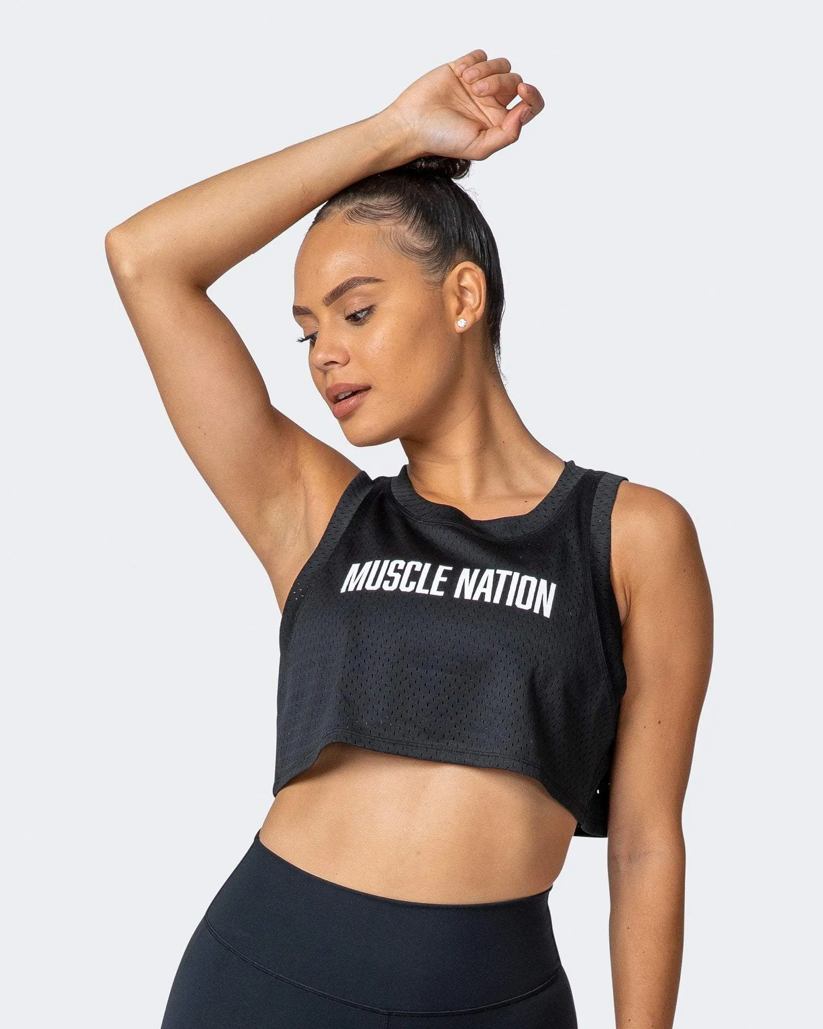 Agile Ultra Cropped Tank - Black