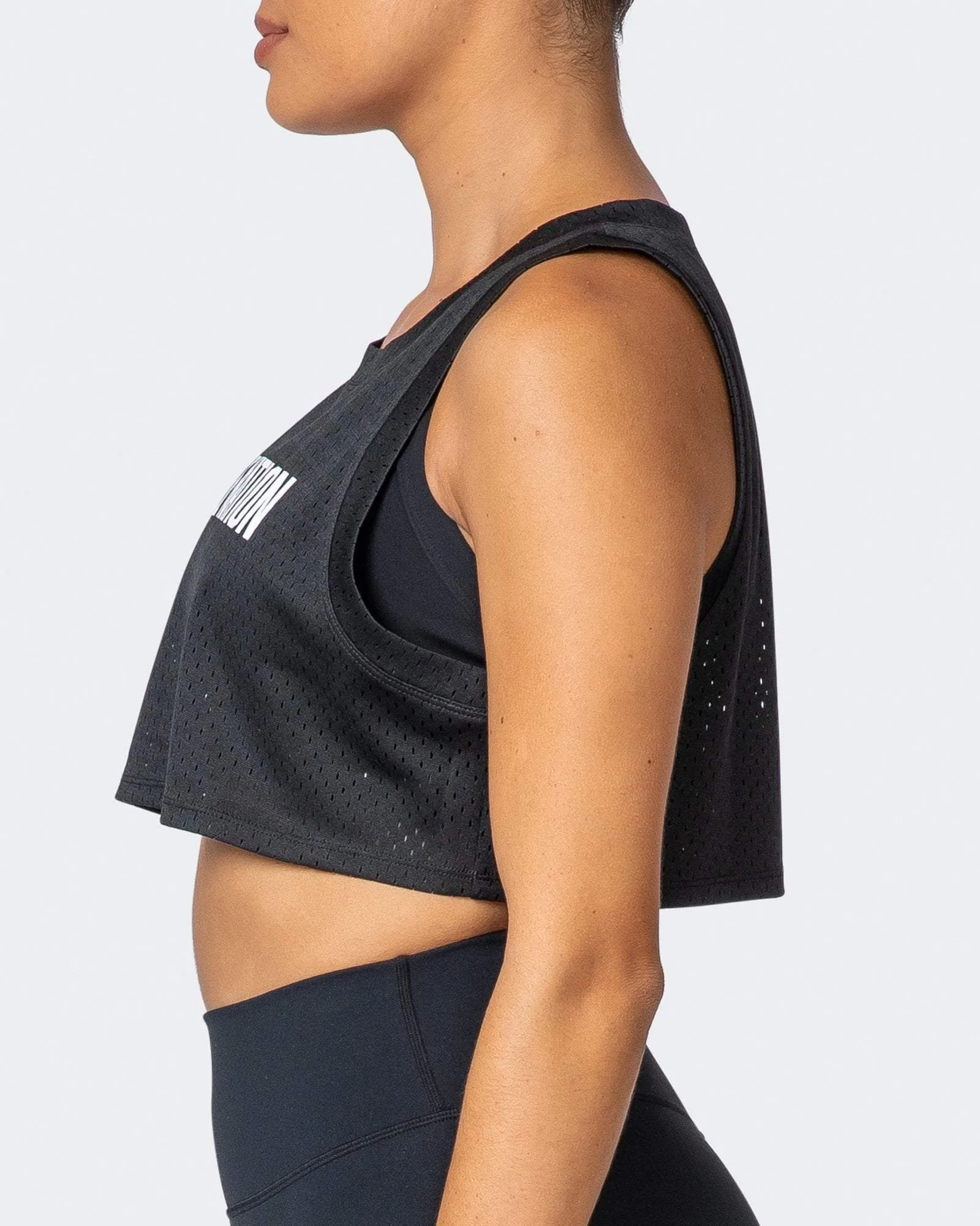 Agile Ultra Cropped Tank - Black