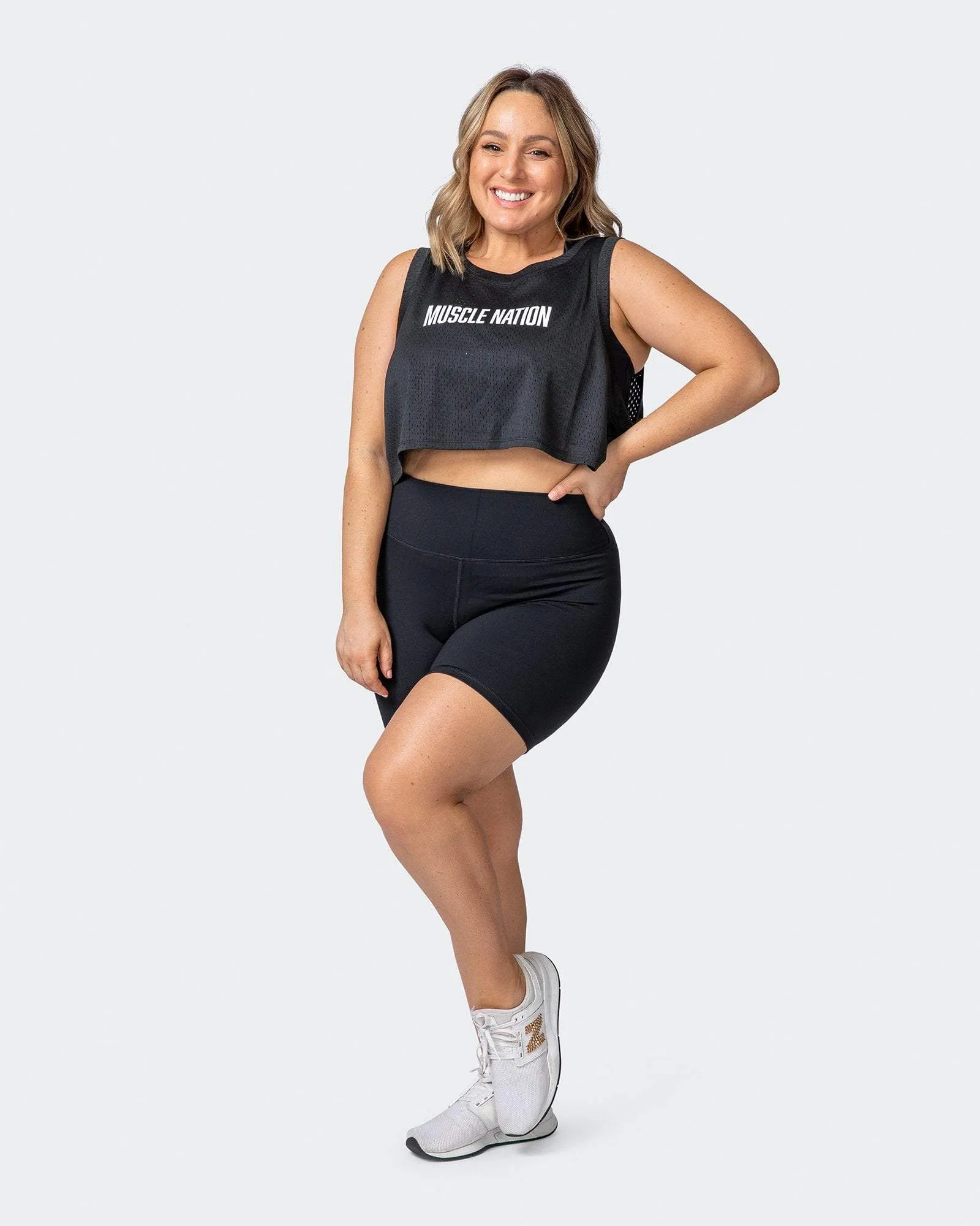 Agile Ultra Cropped Tank - Black