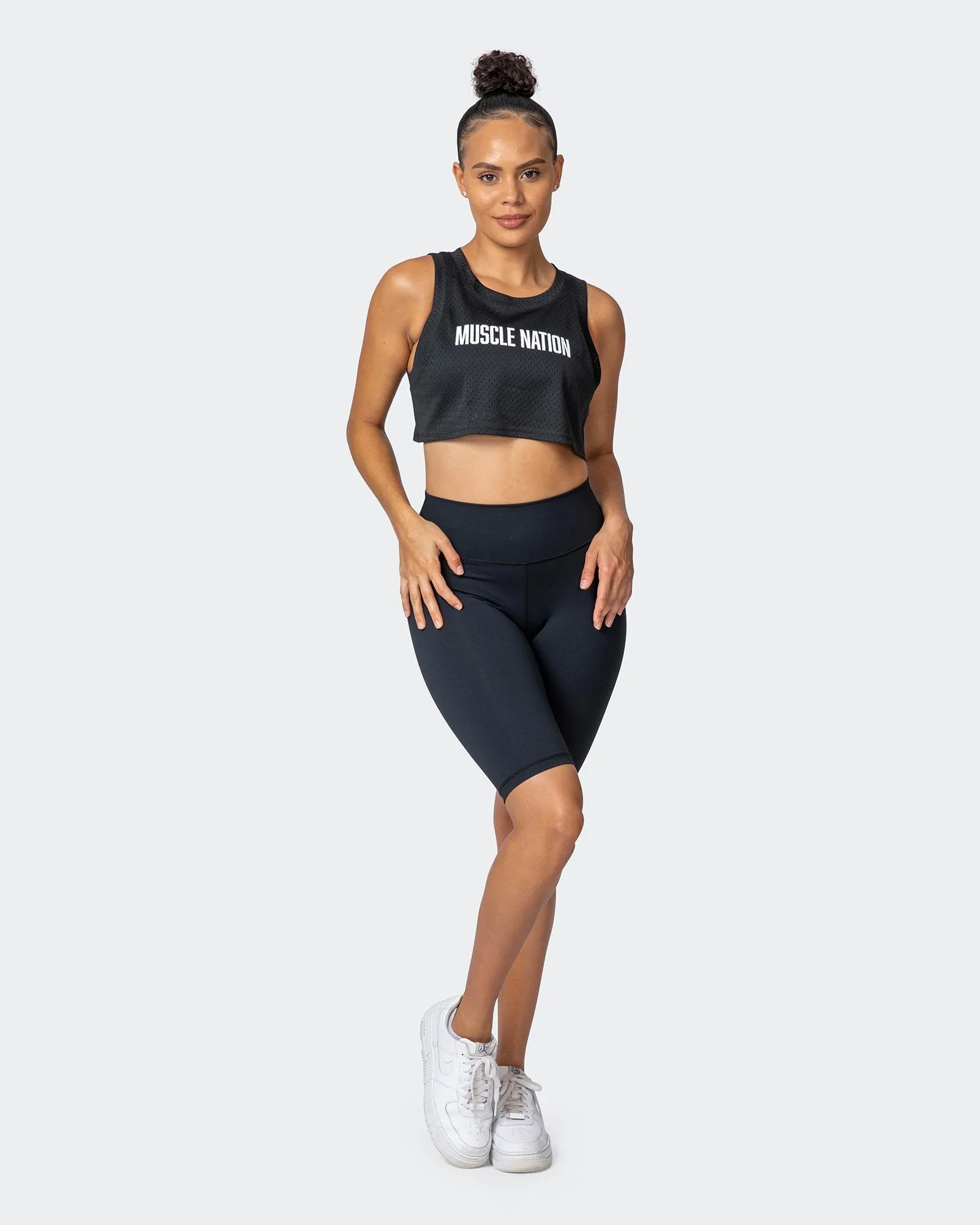 Agile Ultra Cropped Tank - Black