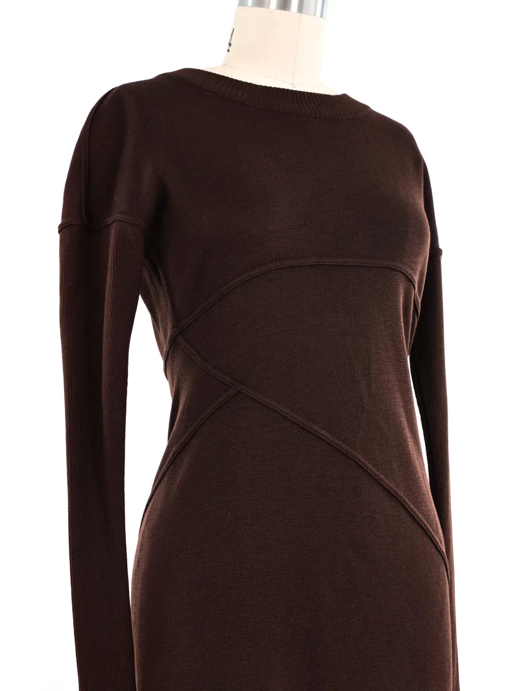 Alaia Seamed Knit Sweater Dress