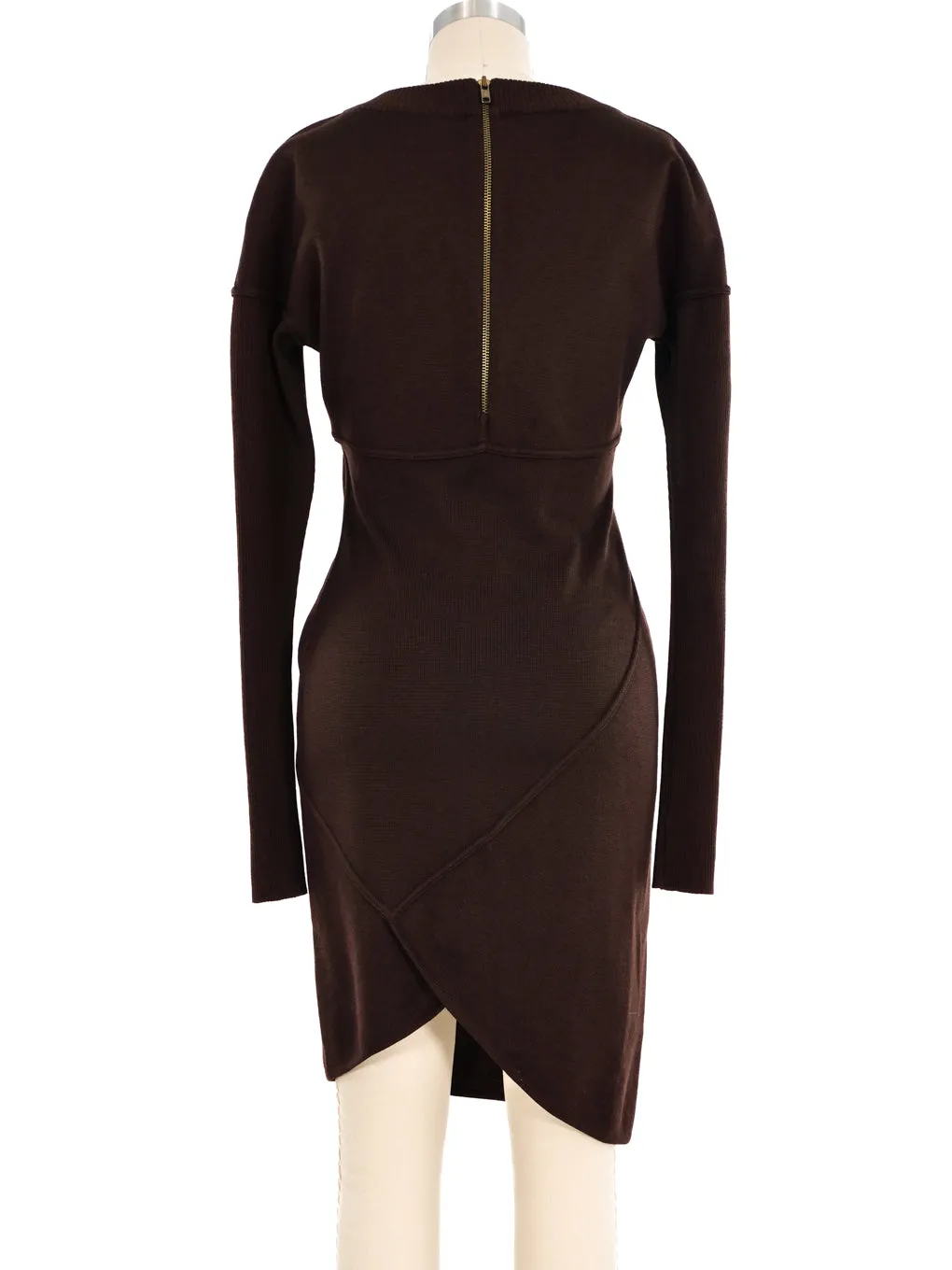 Alaia Seamed Knit Sweater Dress