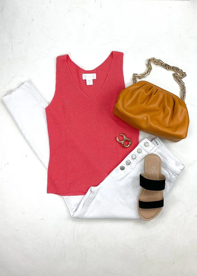 Alex Knit Tank- Coral ***FINAL SALE***