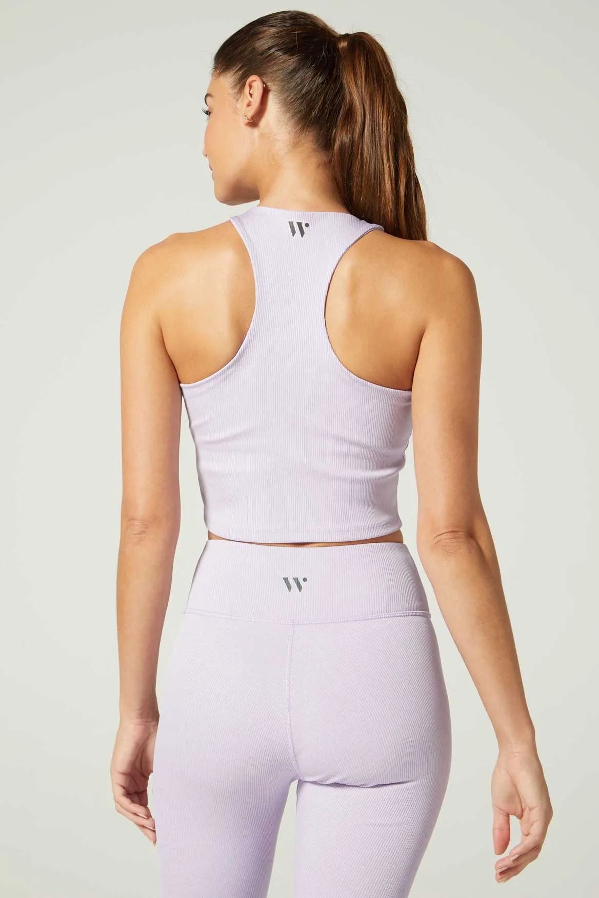 Alexa Cropped Tank Lilac Heather Rib