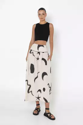 Ally Maxi Skirt | Abstract Print