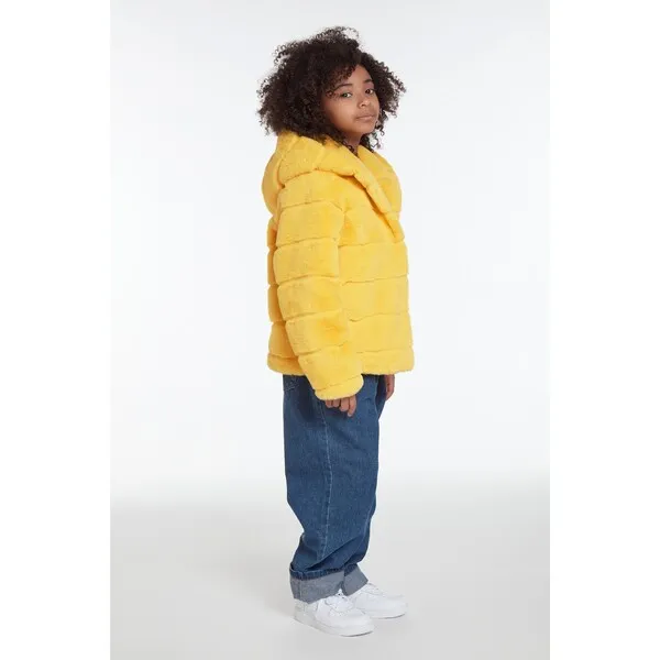 Apparis Goldie Kids Maize Faux Fur Coat