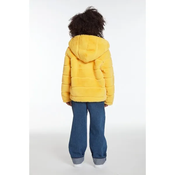 Apparis Goldie Kids Maize Faux Fur Coat