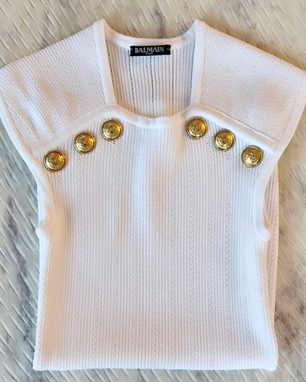 Balmain Knit Button Tank