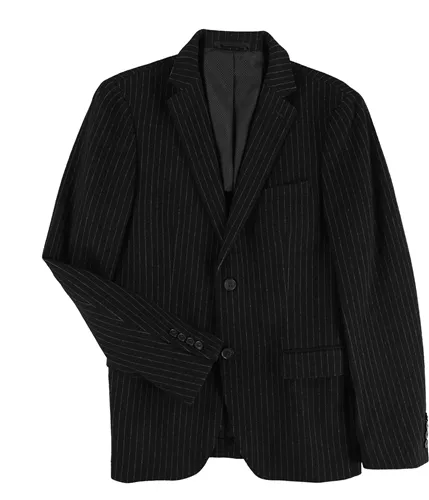 Bar Iii Mens Slim-Fit Black Stripe Two Button Blazer Jacket