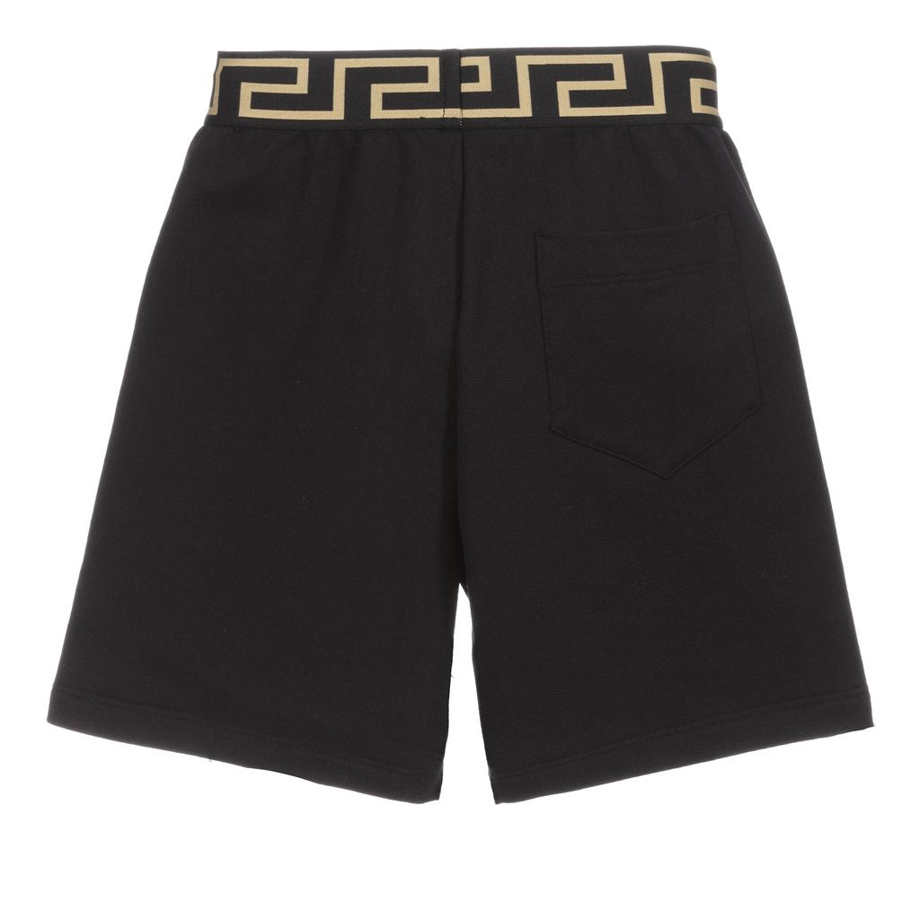 Black & Gold Medusa Print Shorts