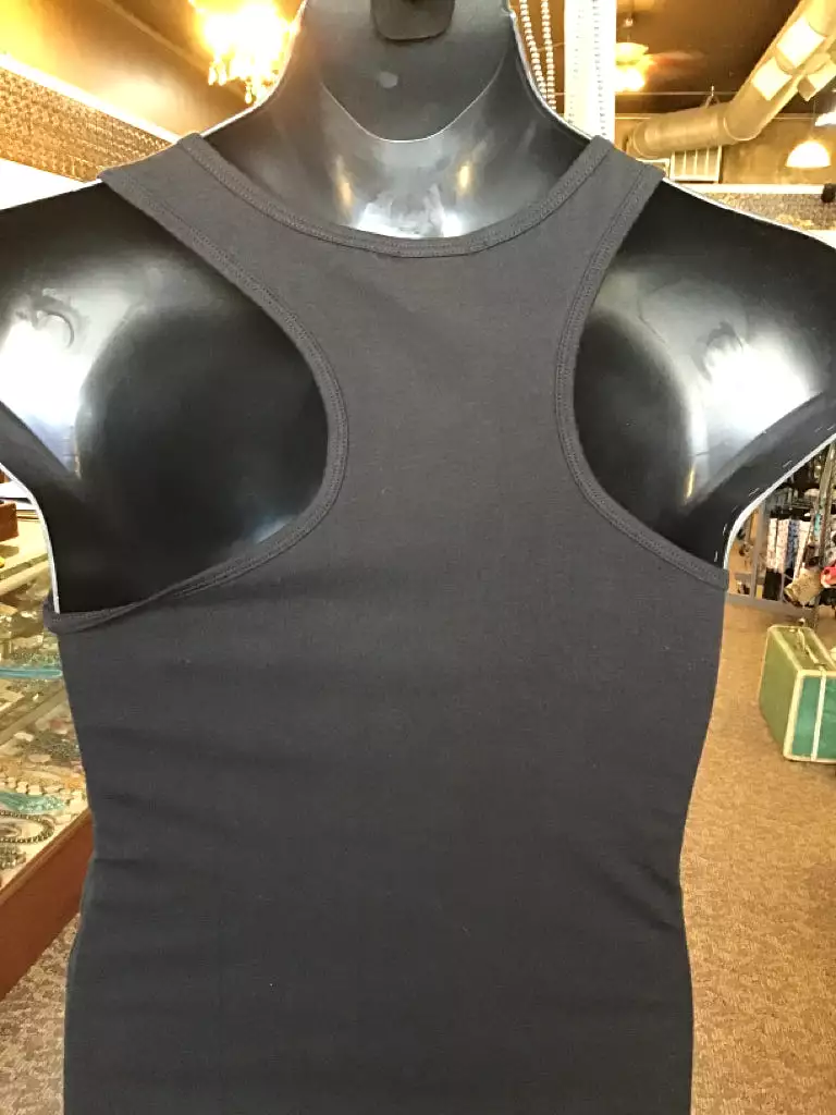 Black Cotton Spandex Racerback Tank - Small to 3X