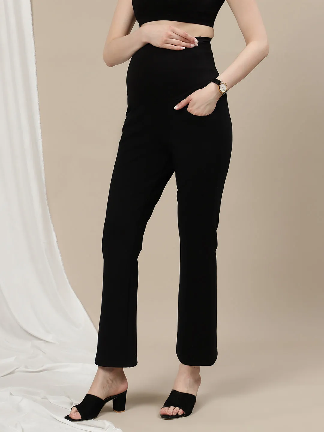 Black Maternity Bootcut Pants