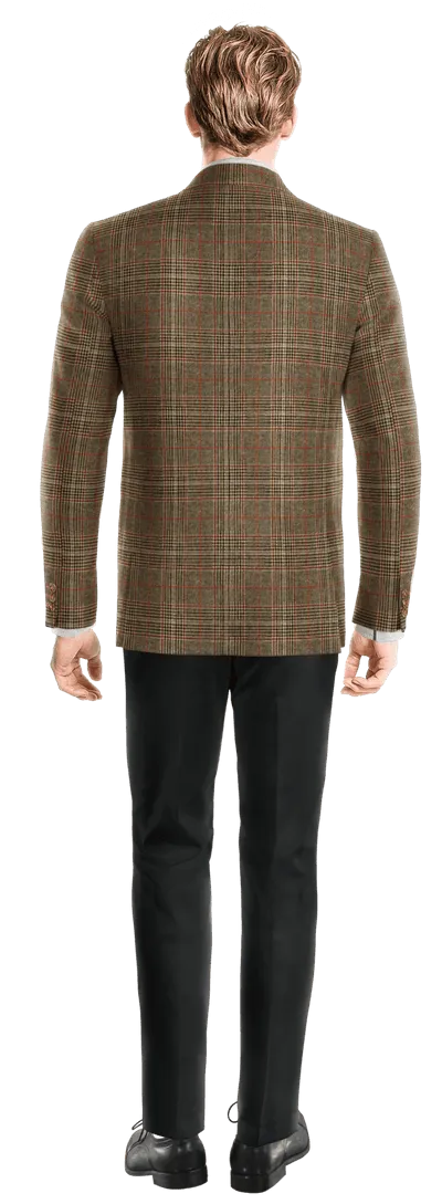  Blazer marrón de tweed príncipe de gales edición limitada de 3 botones