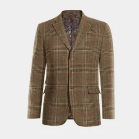  Blazer marrón de tweed príncipe de gales edición limitada de 3 botones