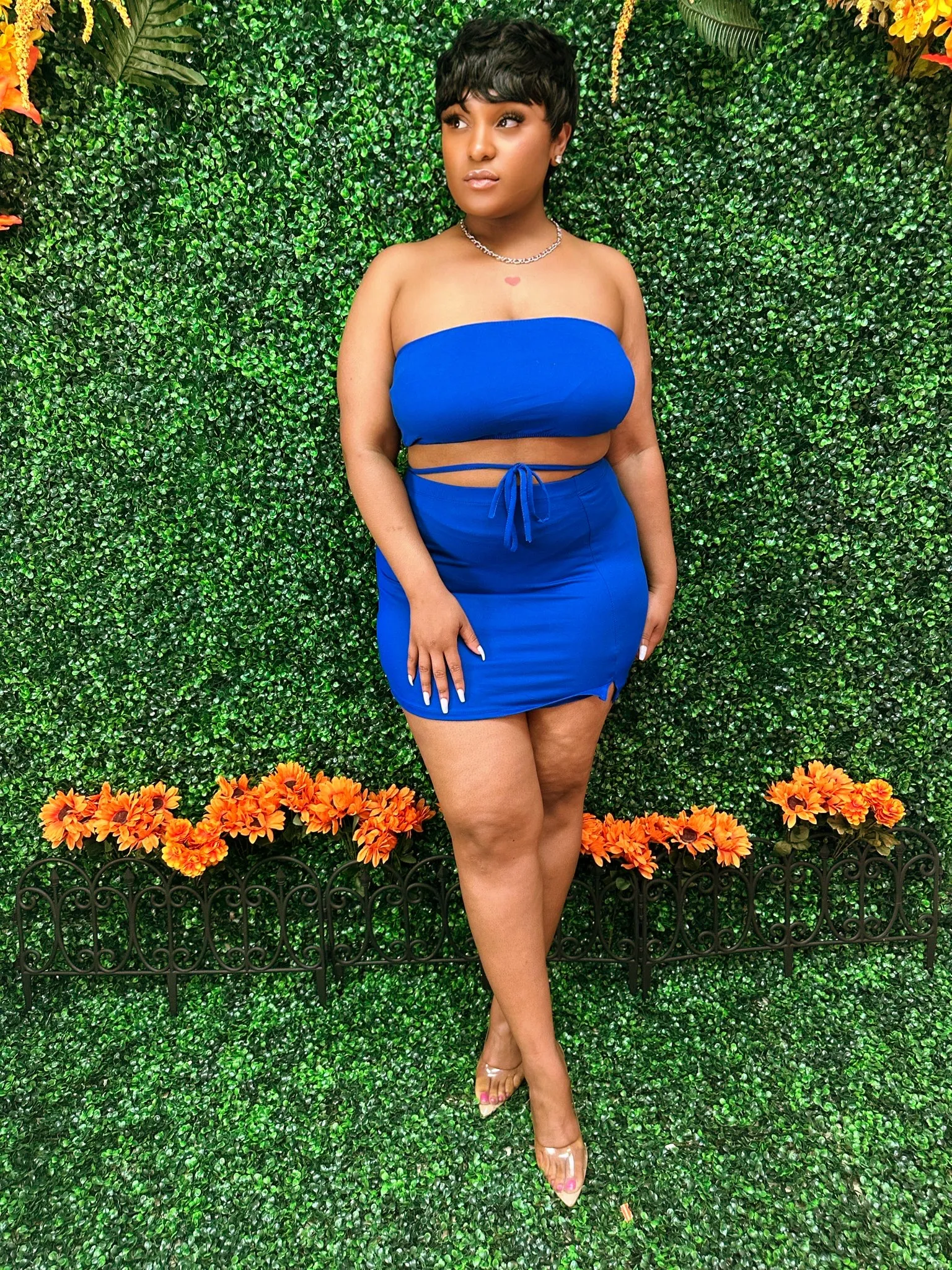 Blue jada 2pcs Skirt set