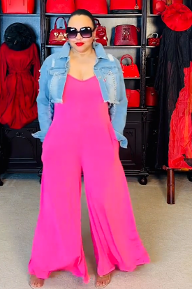 Bright Pink Wide Leg Jumpsuit