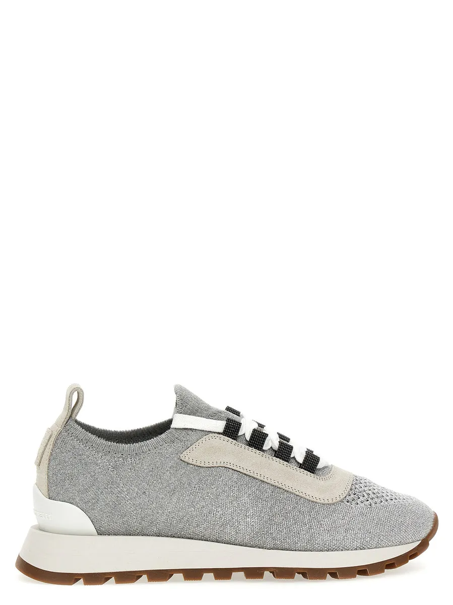 Brunello Cucinelli    Brunello Cucinelli Lurex Knit Sneakers