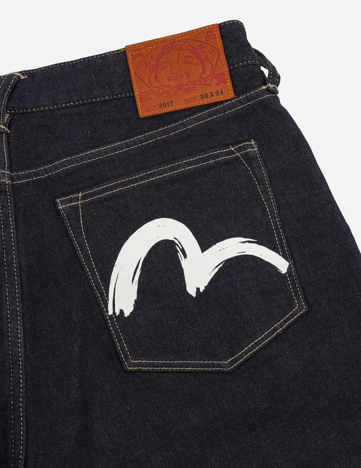 Brushstroke Seagull Print Straight Fit Jeans