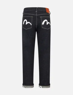 Brushstroke Seagull Print Straight Fit Jeans