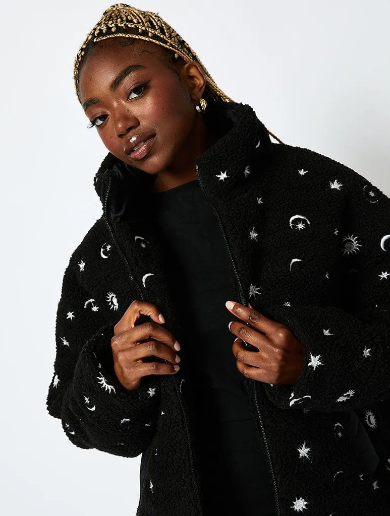 Celestial Borg Puffer Jacket in Black