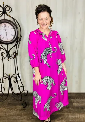 Cheetah & Pink Shirt Dress Style