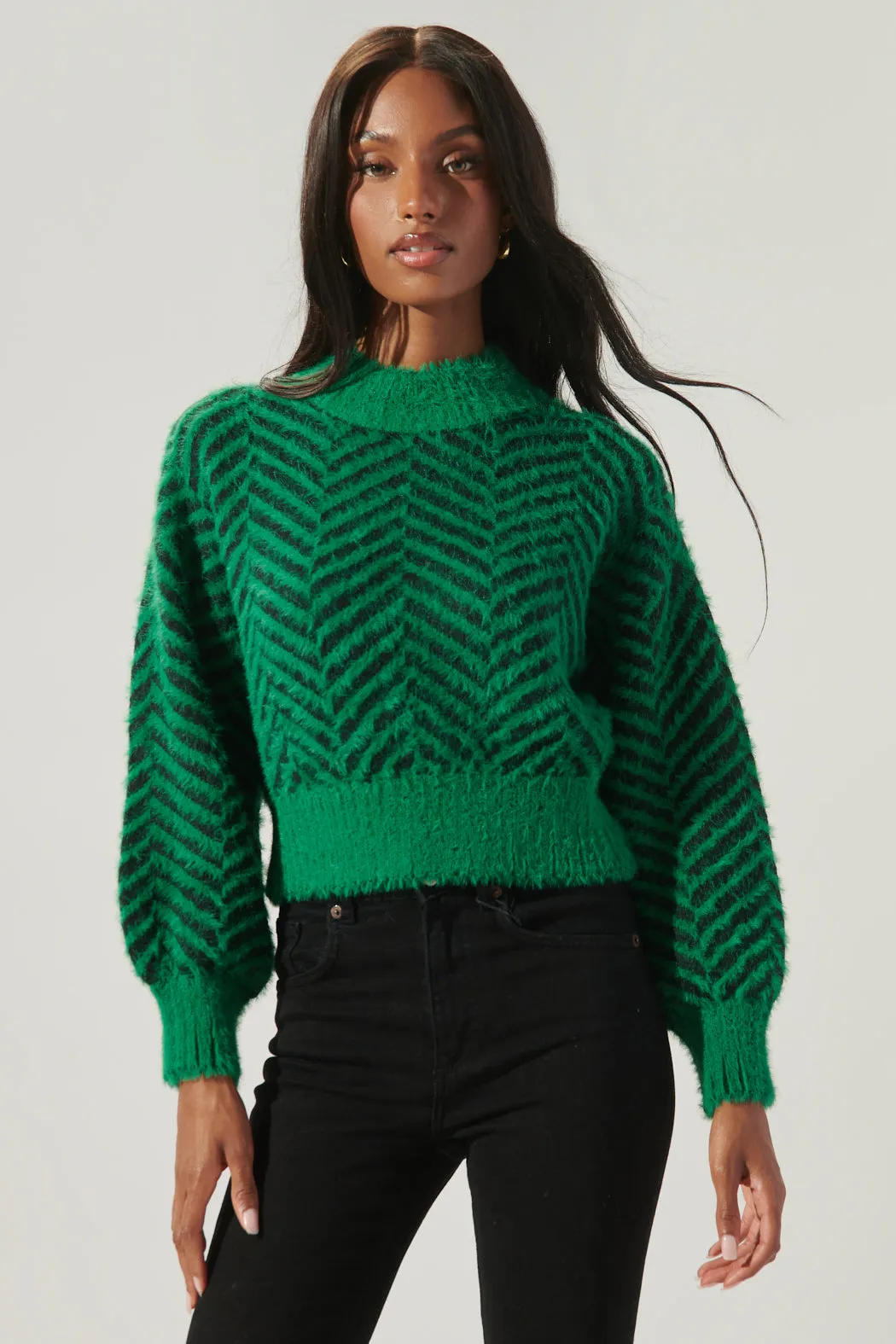 Cheshire Eyelash Chevron Sweater