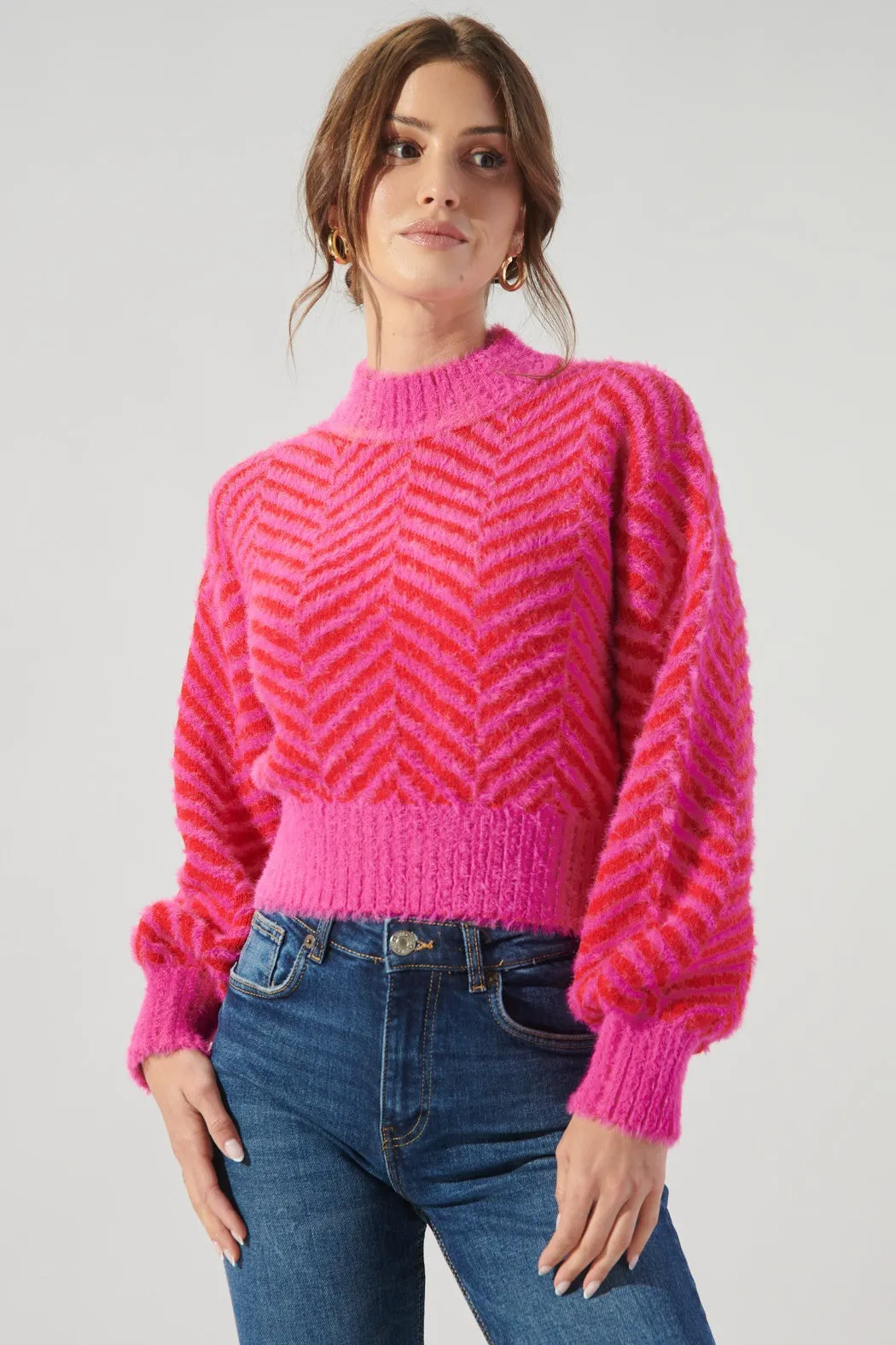 Cheshire Eyelash Chevron Sweater