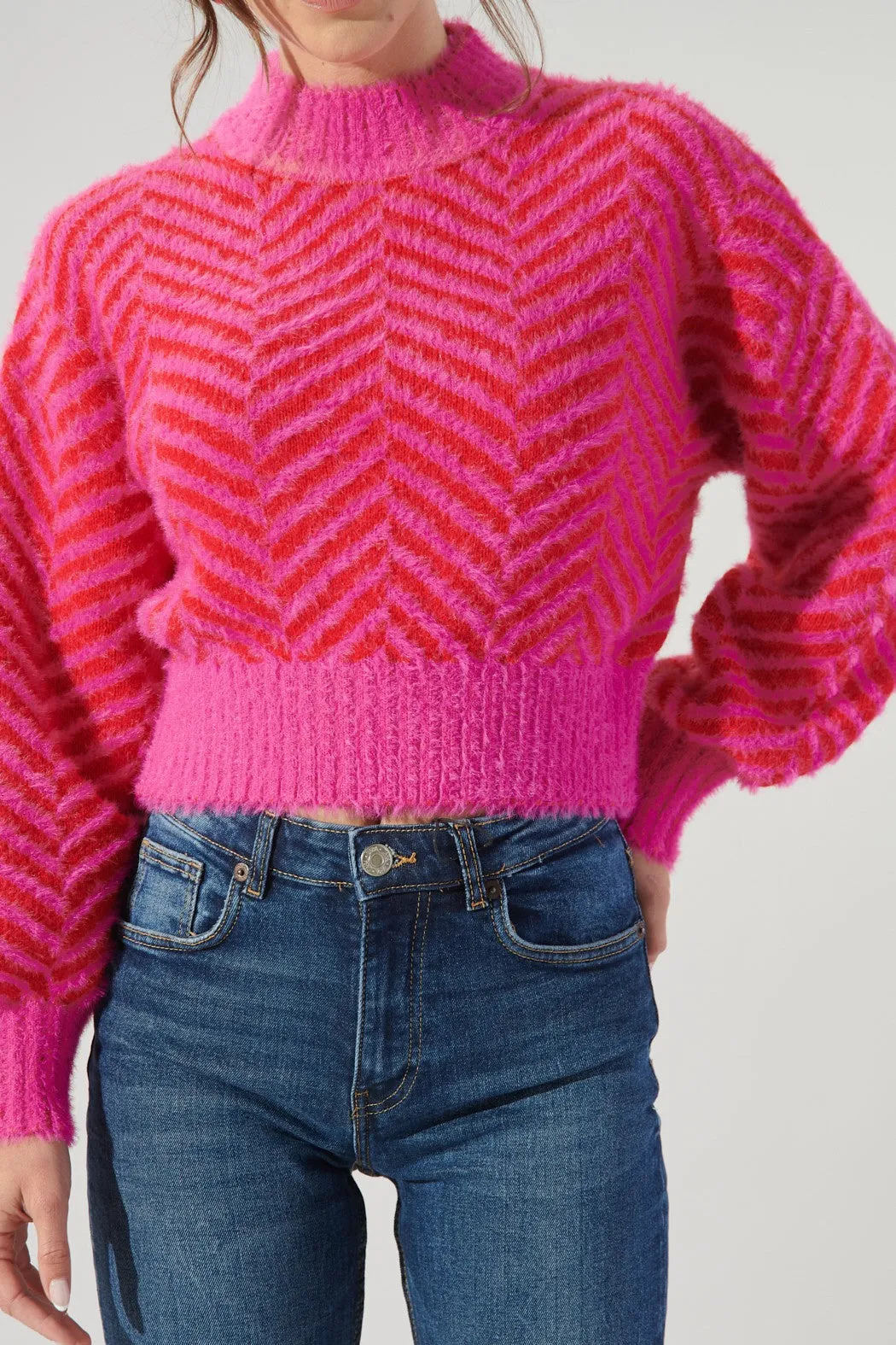 Cheshire Eyelash Chevron Sweater