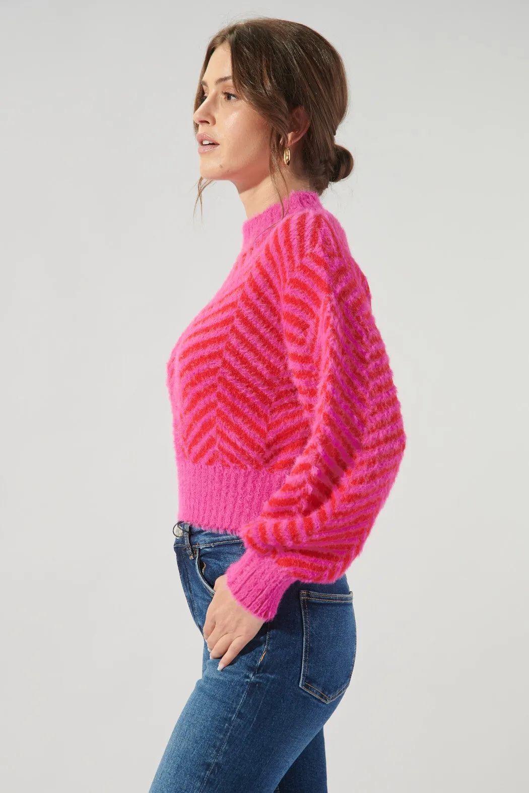 Cheshire Eyelash Chevron Sweater