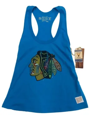 Chicago Blackhawks Retro Brand WOMENS Sky Blue Racerback Tank Top