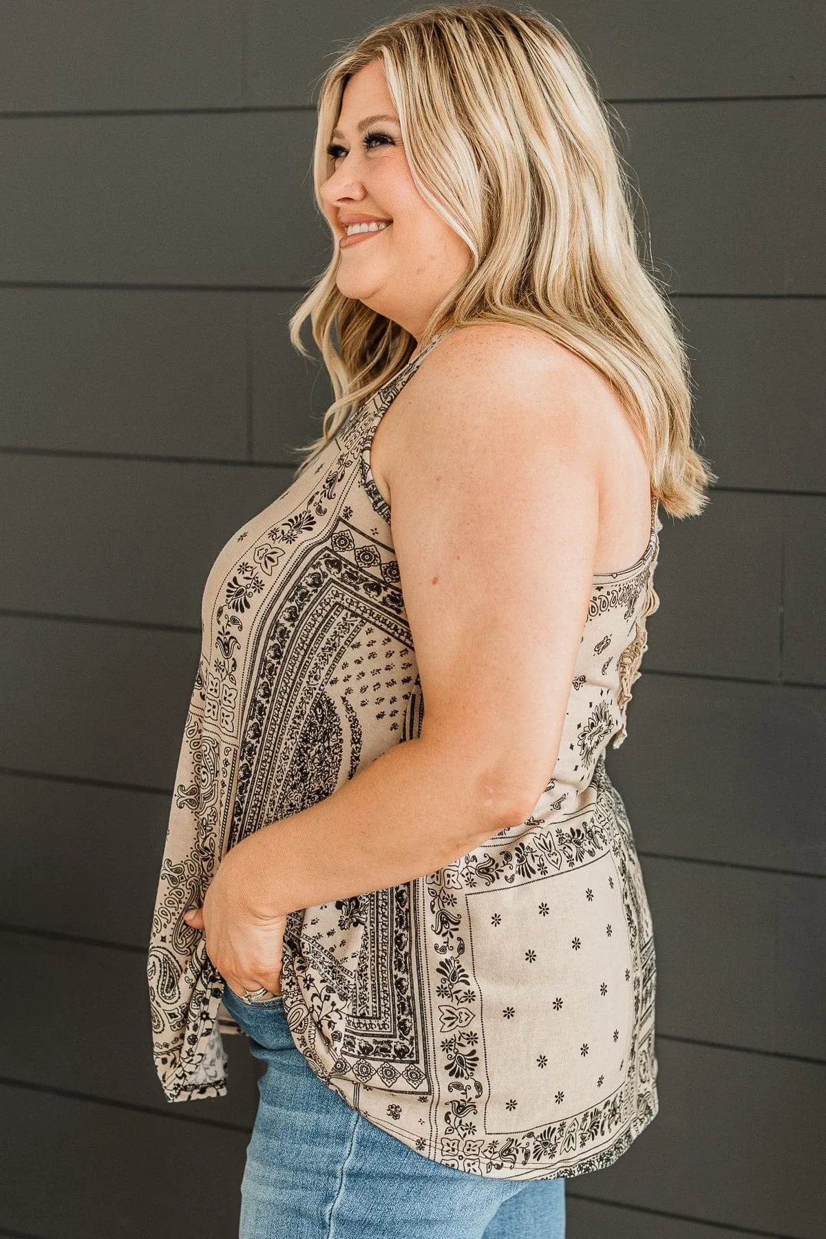 Confident Feeling Knit Tank Top- Taupe