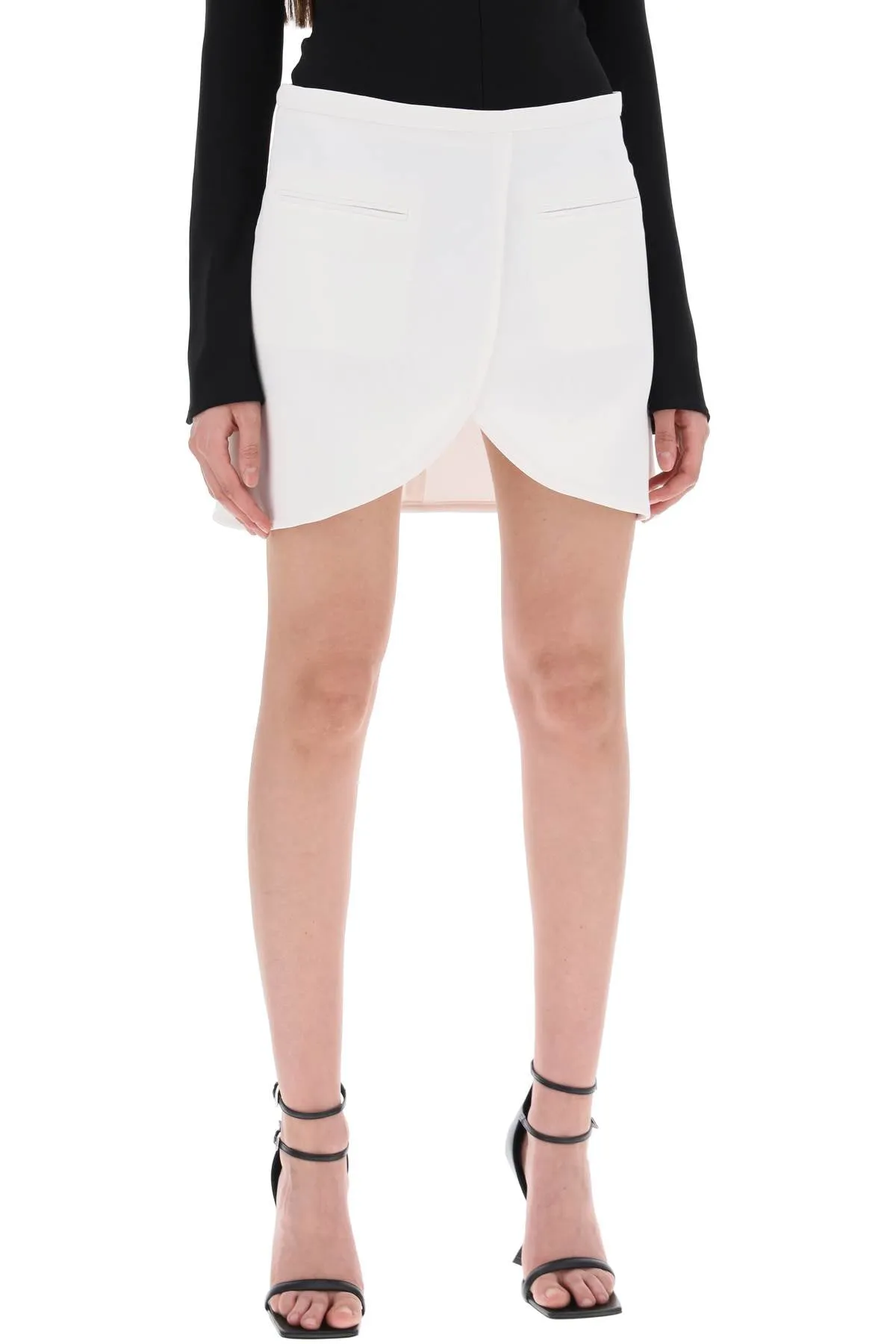 Courreges ellipse twill mini skirt in 224CJU171PL0007 OFF WHITE