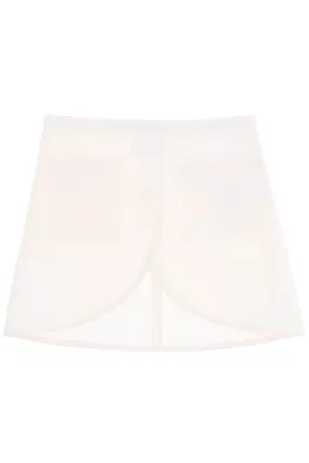 Courreges ellipse twill mini skirt in 224CJU171PL0007 OFF WHITE