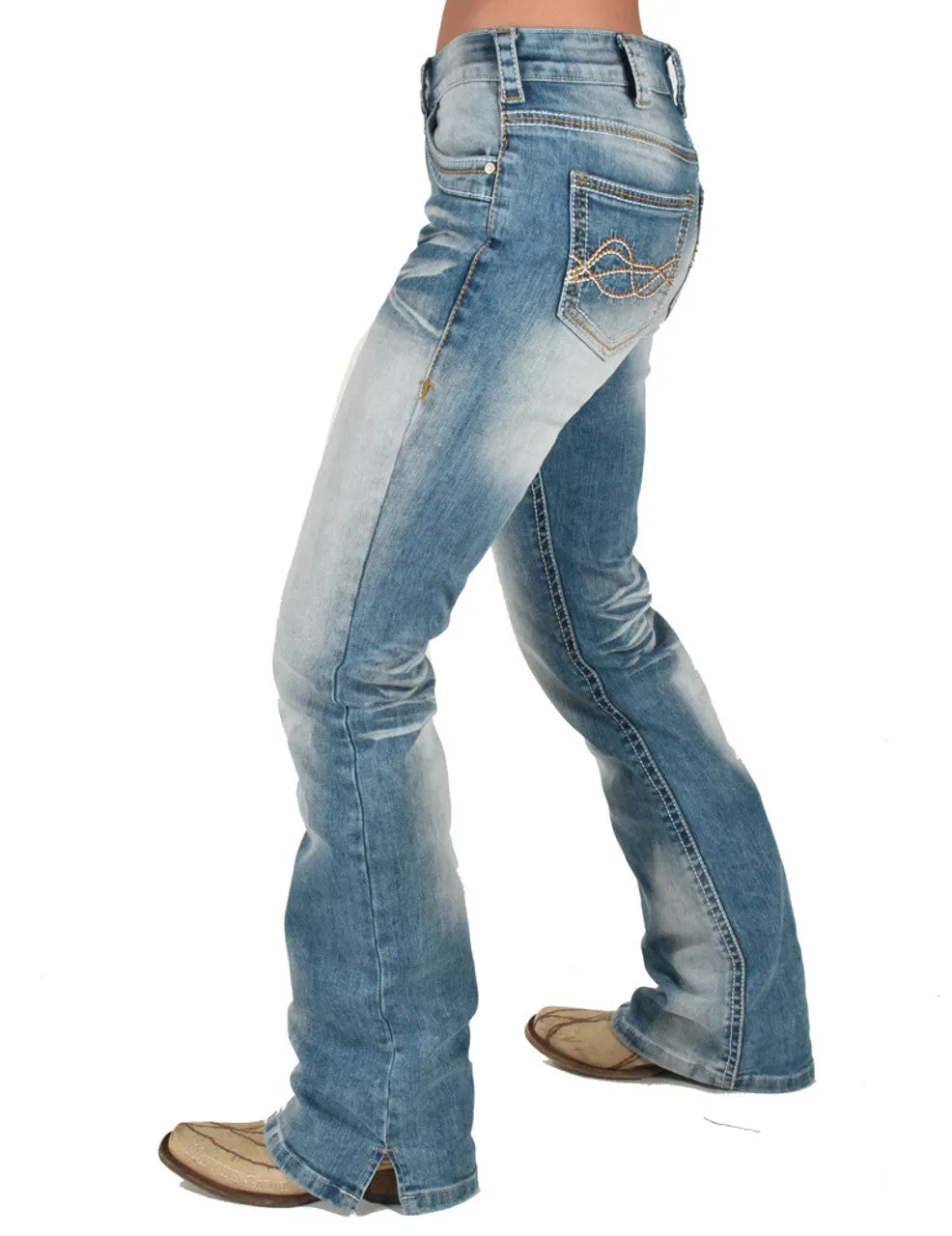 Cowgirl Tuff Ladies Jeans - Mid Rise - Faded DFMI