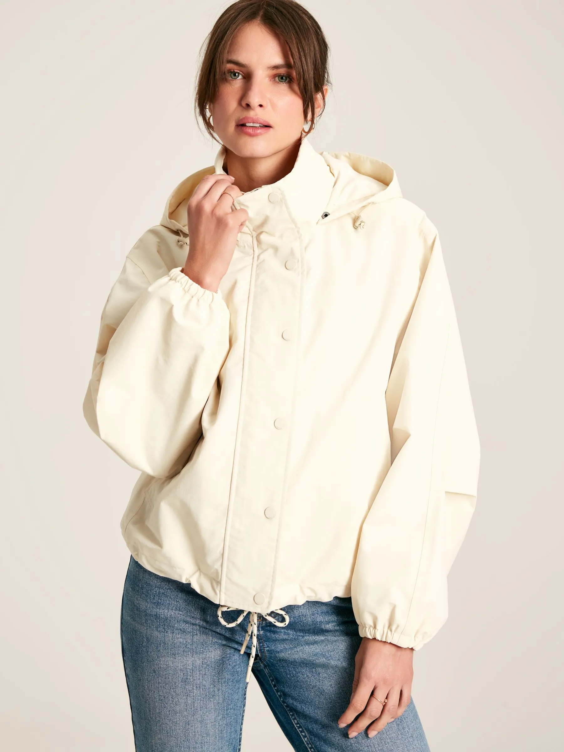 Cream Waterproof Windbreaker Jacket