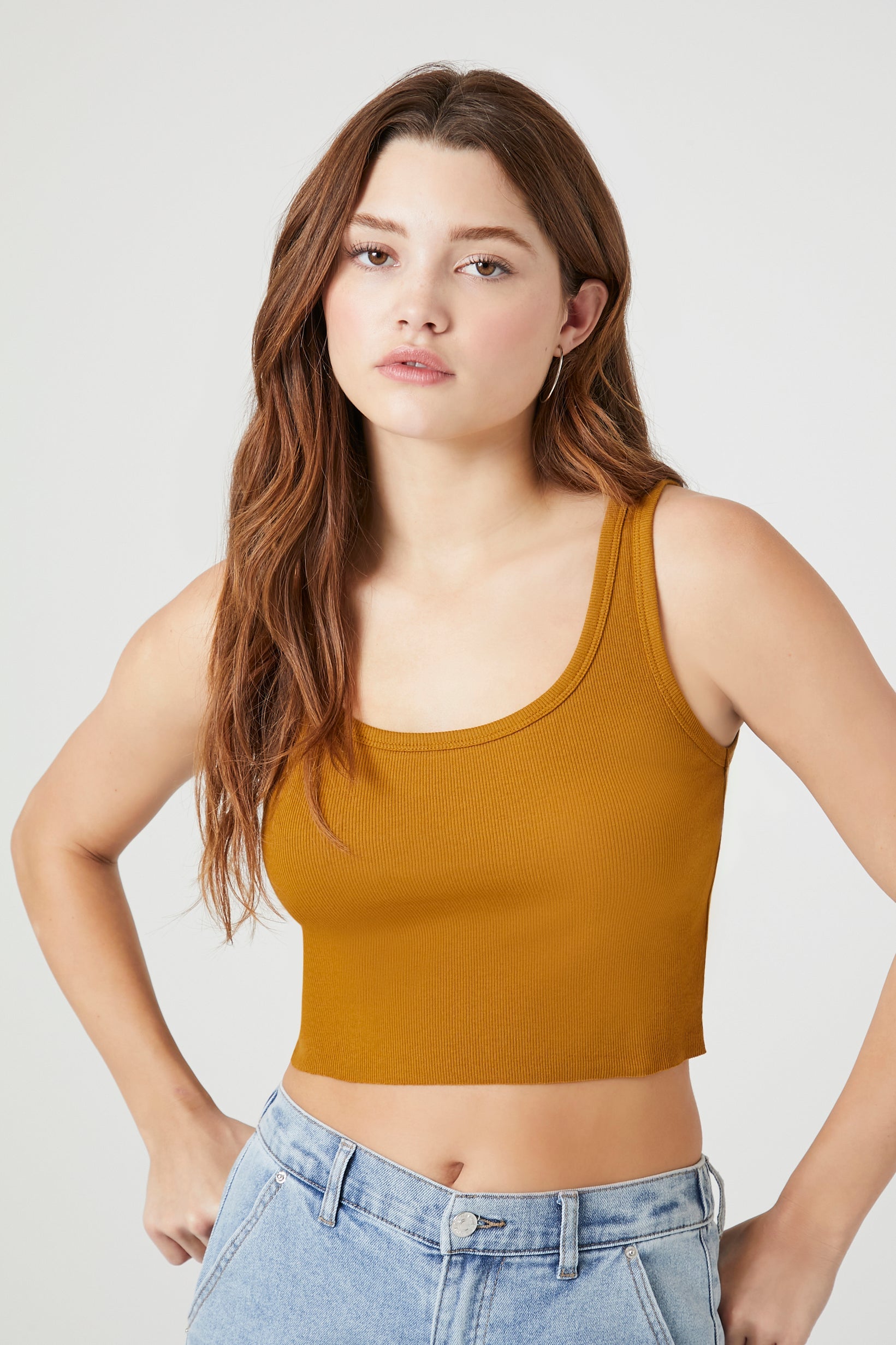 Cropped Rib-Knit Tank Top