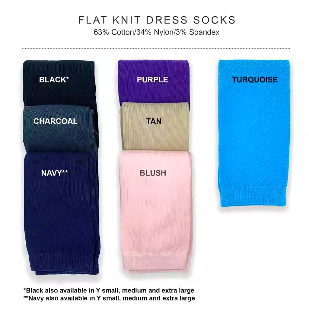 Custom Printed Flat Knit Dress Socks for Men - Large