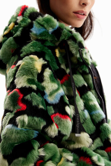 Desigual Camo Fur-effect Jacket