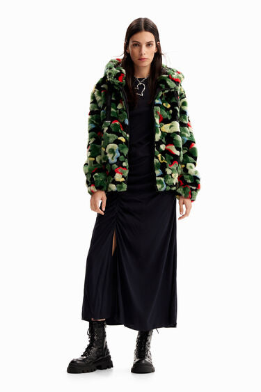 Desigual Camo Fur-effect Jacket