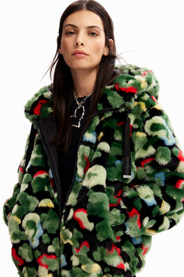 Desigual Camo Fur-effect Jacket