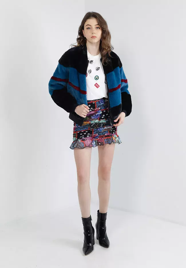 Desigual Fur Bomber Jacket