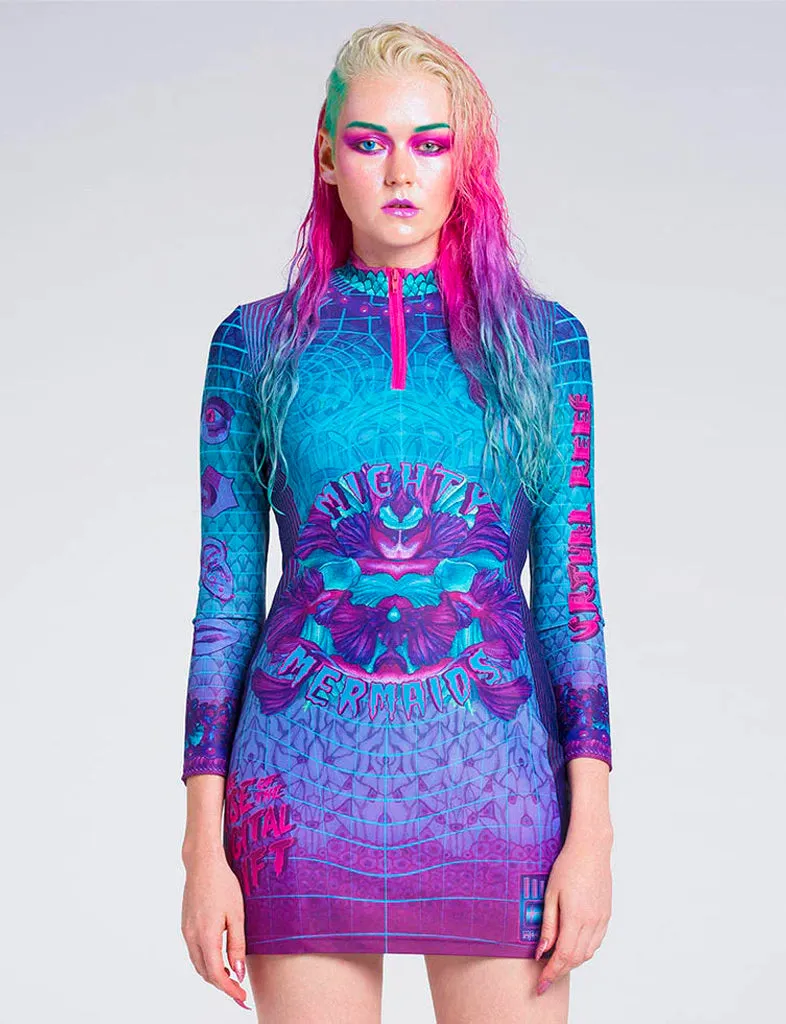 DIGITAL DRIFT BODYCON DRESS