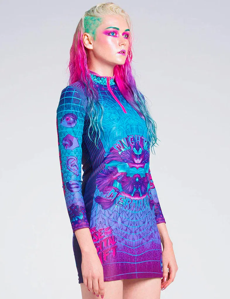 DIGITAL DRIFT BODYCON DRESS