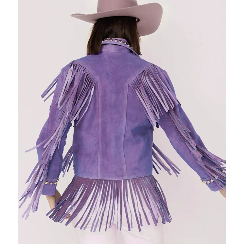 Donna Farizan The Today Show Purple Fringe Jacket